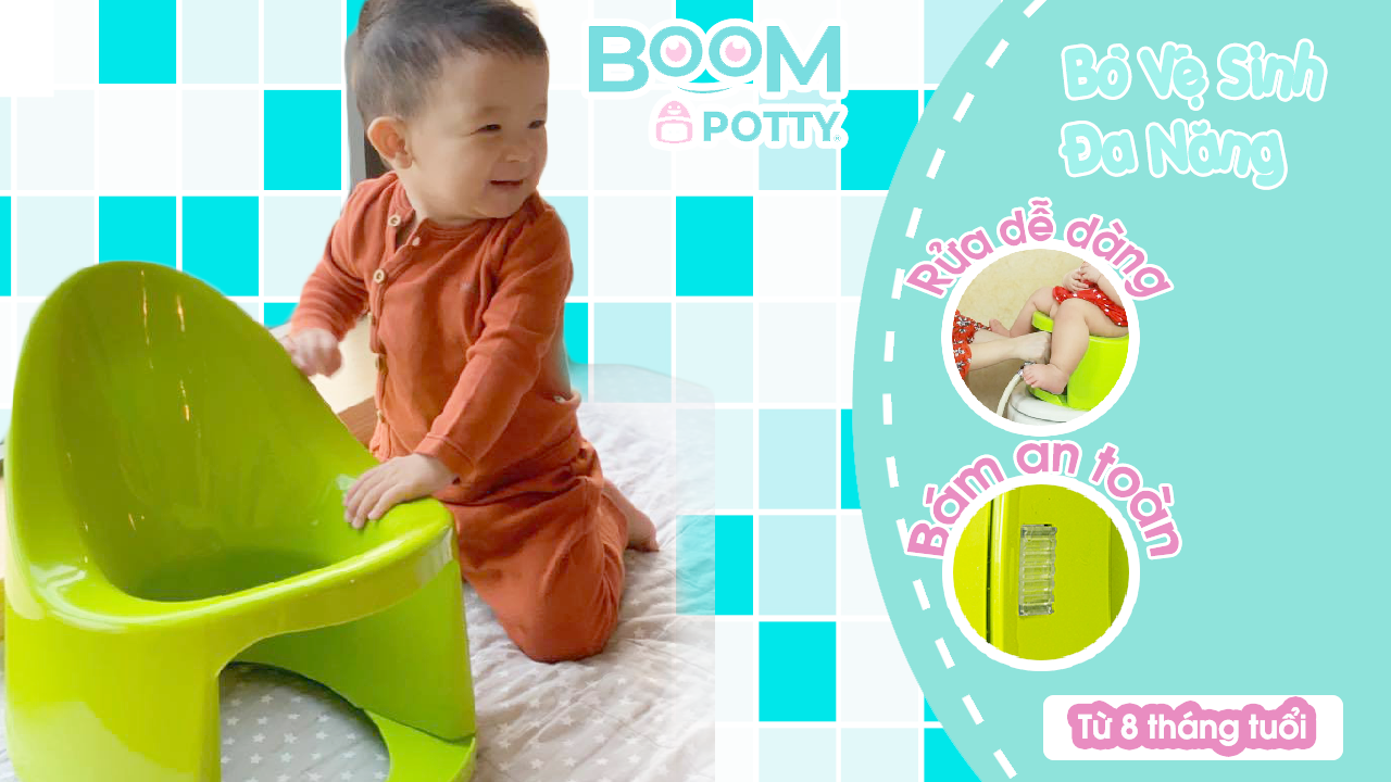 Bô vệ sinh BoomPotty giúp giúp ba mẹ giải quyết các vấn đề vệ sinh của bé
