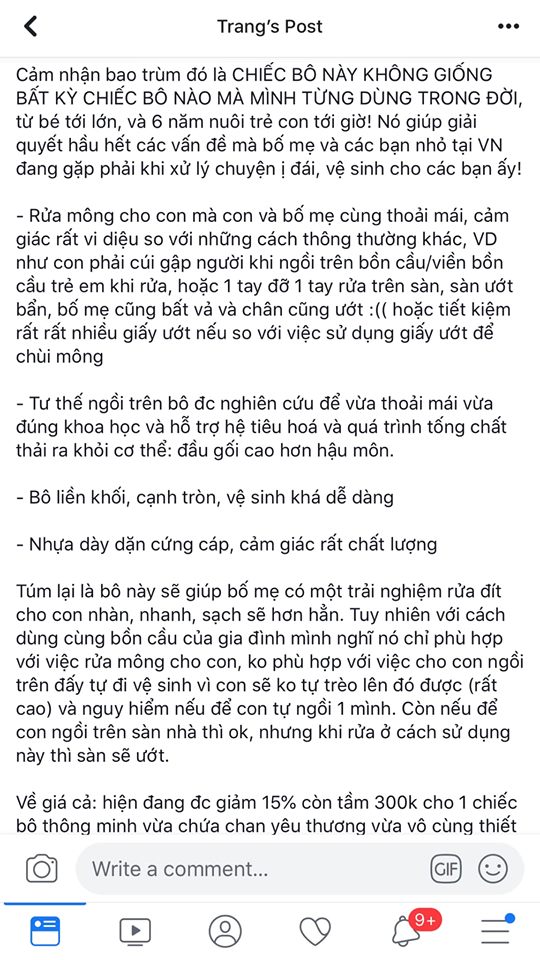 review đánh giá bô vệ sinh Boom Potty của MC VTV Nguyễn Minh Trang